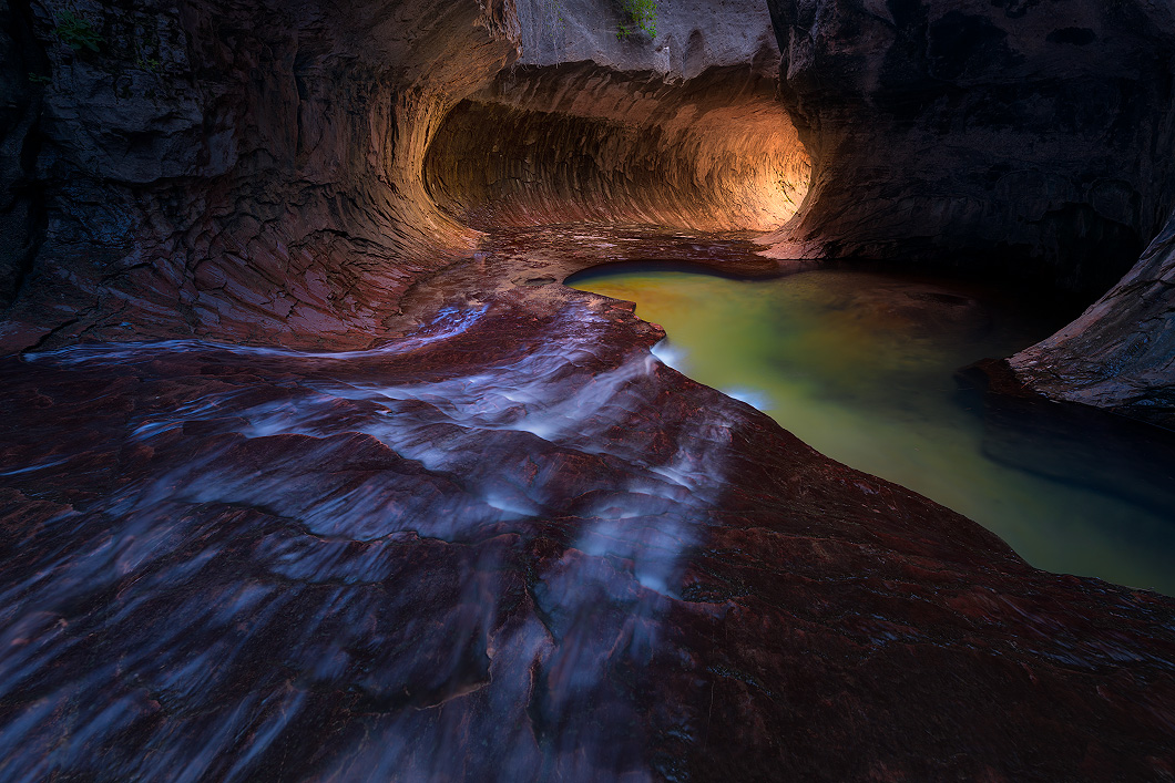 A fine art nature photograph taken along the subway hike in Zion National Park, Utah by Bryce Mironuck