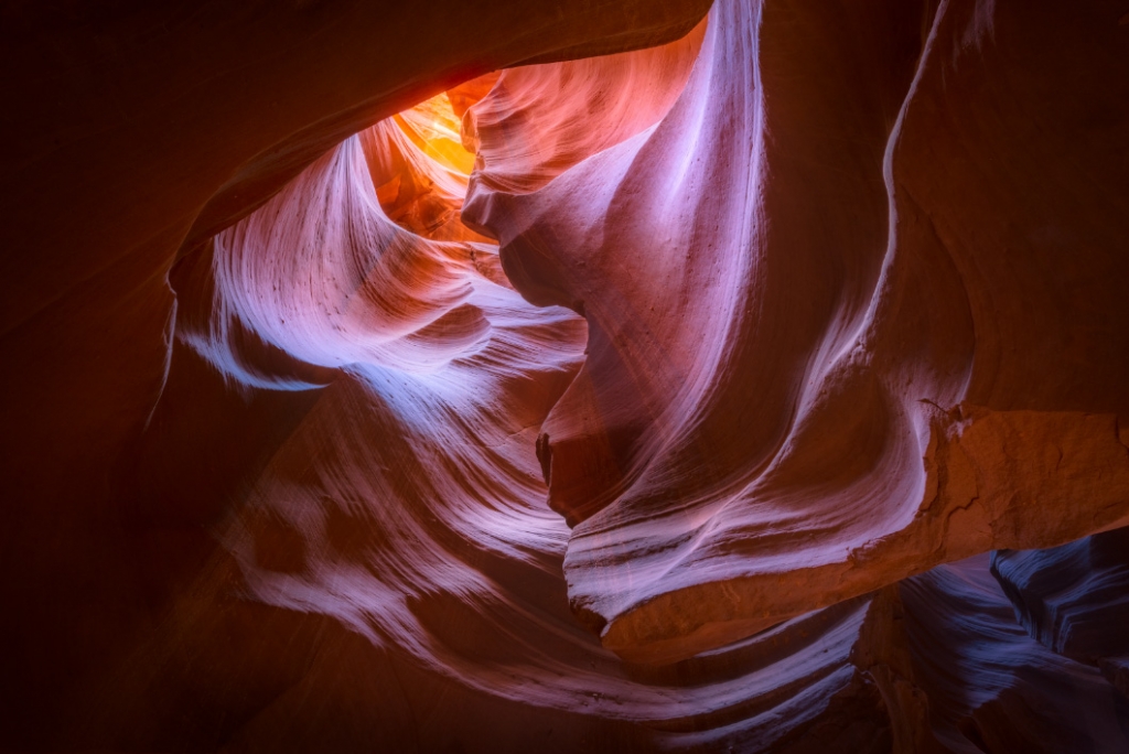 A fine art nature photograph of antelope canyon looking up by Bryce Mironuck