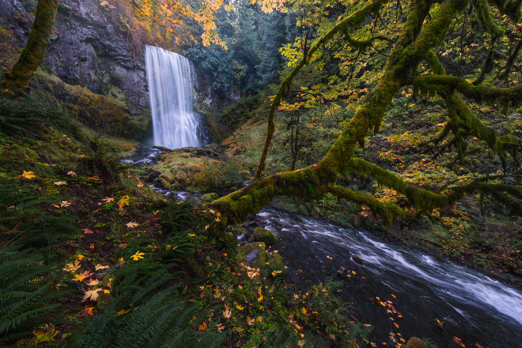 A fine art nature photograph taken of Upper Bridal Veil Creek Falls waterfall in Oregon by Bryce Mironuck